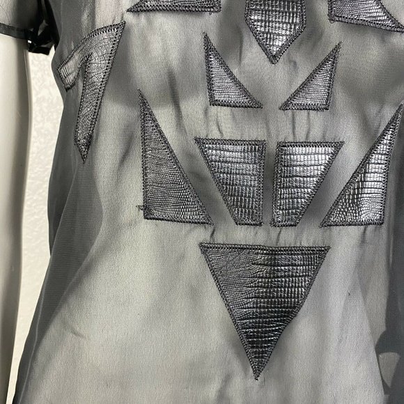 H&M Women's Tank Top Mesh Semi See Through Abstrac - Picture 3 of 6